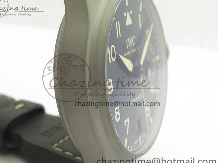 MIROTIME 0318 TimelessDesign Big Pilot IW510301 Satin-Polished SS YLF Best Edition Black Dial On Leather Strap A 7213